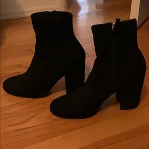 Black Suede Steve Madden Sock Boots